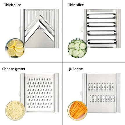 MultiPurpose Vegetable Slicer 4 in1 Vegetable Slicer Stainless Steel Shredder Cutter Cuts Set Manual Fruit Carrot Potato Grater