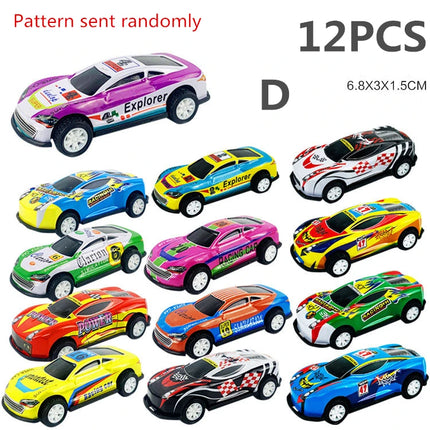 12pcs Alloy Racing Cars Model Toy Children Mini Iron Sheet Car Set Rebound Car Metal Alloy Cars Toys for Kids Boys Birthday Gift