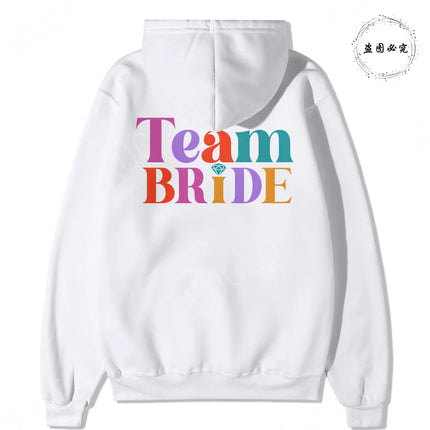 French Girls Hoodies: Future Bride & Team Bride Printed Pullover, Long Sleeve Sweatshirts for Bachelorette Party Single Farewell
