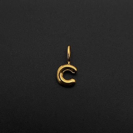 eManco Stainless Steel Gold-plated Charms Modern Style 3D Bubble Alphabet Elements DIY Necklace Bracelet Jewelry Making