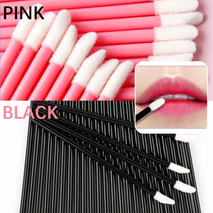 New 50 Pieces Lip Brushes Soft Lipstick Mascara Wands Applicators Eyelash Cleaner Cosmetic Brushes Women Make Up Tools