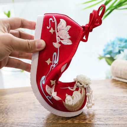 Chasing Moon Hot Sale Of The Season New Style Ming Dynasty Hanfu Shoes National Style Upturned Head Cotton Shoes Ancient Wedding
