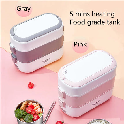 Mini Electric Heating Lunch Box Bento Rice Cooker Portable Meal Container Food Warmer with Porridge Heater for On-the-Go