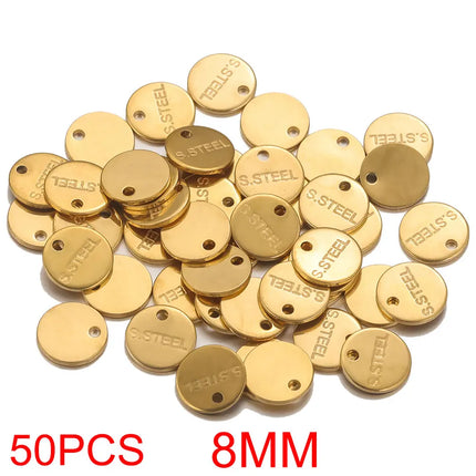 50pcs Stainless Steel Small Heart Charms for Jewelry Making Necklace Bracelet Extend Chain Tail Tag Supplies Material Wholesale