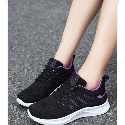 Litfun Women's Casual Sports Shoes Fashion Female Soft Bottom Sneakers Breathable Mesh Running Shoes Leisure Light Flats Shoes