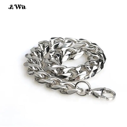 Awit Miniamlist Men Bracelet Gold Jewelry Street Style Stainless Steel 316L 18k Gold Plated Cuban Chain Bracelets For Women