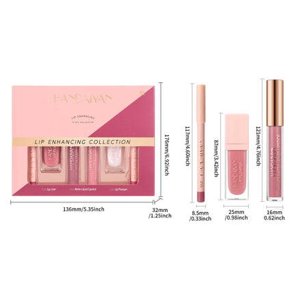 HANDAIYAN 6-Piece Matte Long-Lasting Color Moisturizing Waterproof Lip Liner Set Lip Liner + Lip Gloss + Lip Lacquer Set