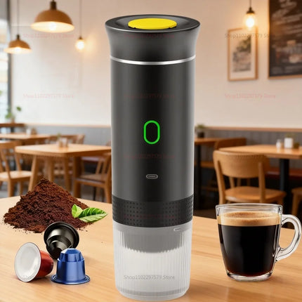 Electric Portable Espresso Coffee Maker for Car Home Camping 3-in-1 Capsule Powder Travel Coffee Machine with USB Rechargeable