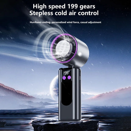 Lenovo 199-speed High-speed Cooling Fan Usb Charging Digital Display Large Wind Turbine Handheld Portable Fan Mini Cooling Fan