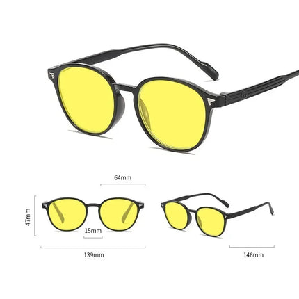 Night Vision Myopia Glasses for Men Women Ultralight Blue Light Blocking Eye Protective Eyewear for Driving Diopters 0 To -4.0