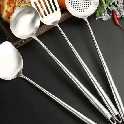Stainless Steel Wok Spatula Metal kitchen utensils Slotted Turner Spoon Ladle Cooking Tools Utensil Set Kitchen Accessories