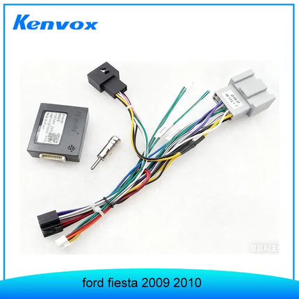 Kenvox For ford fiesta 2009 2010 16pin android car stereo radio power plug wire harness adapter with Canbus Box Decoder
