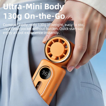 Mini Fan Handheld Small Portable Fan Cooling Turbo 5 Speeds 3000mAh LED Display 180° Rotatable Clip Type-C Rechargeable Fans New