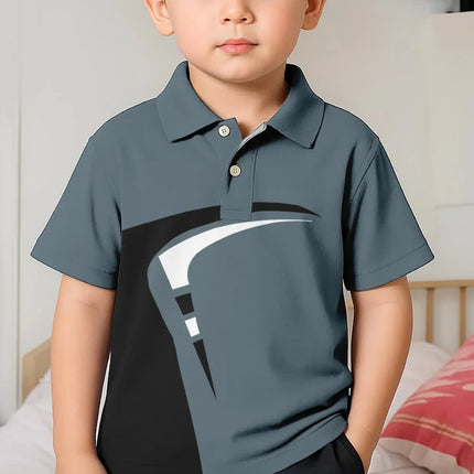 Polo Shirts for Kids Gradient Striped 3D Print Fashion Child Polo Shirt Boy Clothes Lapel Tops Street Casual Children's Clothing