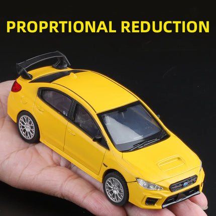 1/43 Scale Subaru WRX  Alloy  Diecast Sports Car Model Miniature Premium  Free Wheels Metal Collect Gift Kid Toys Decoration Col