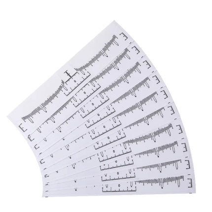 50 pcs Disposable Eyebrow Ruler Sticker For Eyebrow Microblading Tattoo Ruler Tattoo Shaper Stencil Measure Tool Foldable