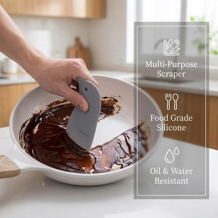 Penguin Shaped Silicone Kitchen Scraper, Flexible Non-Scratch Cleaning Tool for Baking Residue & Grease, Safe for Stainless Steel Surfaces & Sink Washing