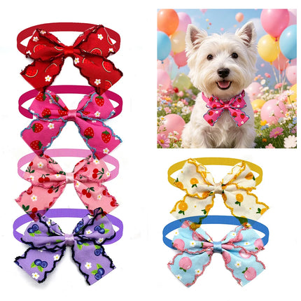 50/100pcs Summer Dog Neck Ties Pet Bowties Small Dog Cat Bowties Cute Fruit Style Puppy Accessories Dog Grooming Pet Supplies