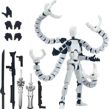 Assembly Completed T13 Action Figure 3D Printed Multi-Jointed Movable Titan 13 Lucky Dummy Nova Robot Action Figure Desktop