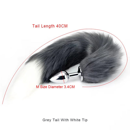 Sex Shop 5 Sizes Metal Butt Plug Fetish Fox Tail Intimate Toys Bdsm Anal Extender Dilator Products Erotic Games Goods For Adults