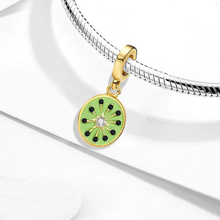 925 Sterling Silver Pink Cake Cherry Pineapple Strawberry Cherry Pendant Charm Ball Suitable for Bracelets DIY Women's Jewelry