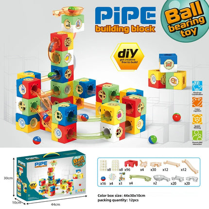 Building Block Set Marble Run Ball Bearing Toy for Children 3+ DIY Assembly Educational Construction Bricks Creative Puzzle Game