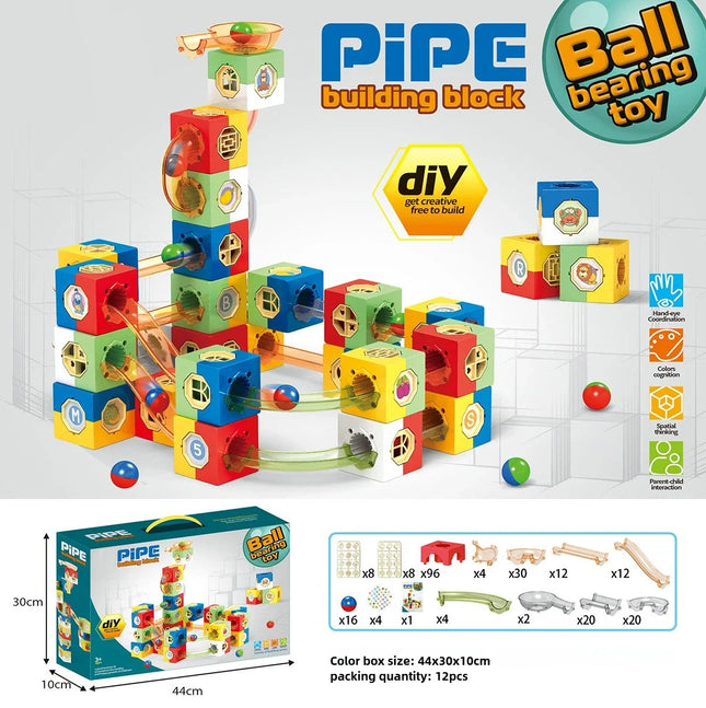 Building Block Set Marble Run Ball Bearing Toy for Children 3+ DIY Assembly Educational Construction Bricks Creative Puzzle Game