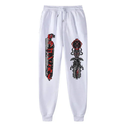 Men's Berserk Animated Printed Sportswear Pants Sports Jogging Pants Casual Polar Lining Pocket Pants
