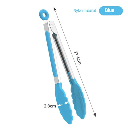1 Piece High Temperature Resistant Nylon Stainless Steel Food Clip Outdoor BBQ Bread Clip Kitchen Utensil