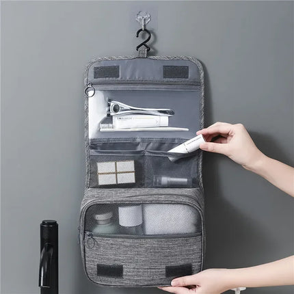 Foldable Toiletry Bag Organizer Hanging Storage Bathroom Makeup Case Cosmetic Bag Travel For Travel Business
