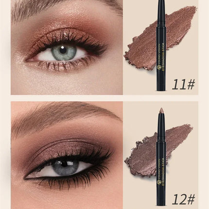 Glitter Brown Eyeshadow Pen Waterproof Lasting Shimmer Matte Lying Silkworm Eyeshadow Pencil Highlighter Stick Eyes Makeup Tools
