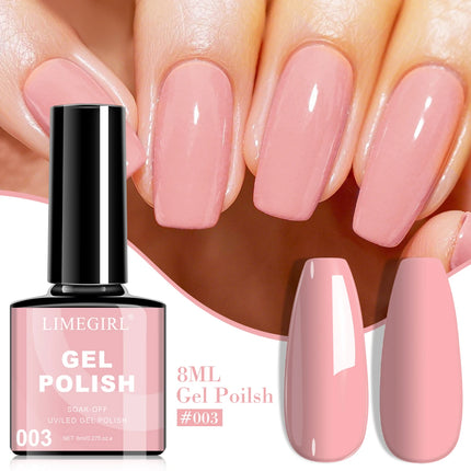 LIMEGIRL 8ML Nail Gel Polish Nail Supplies Vernis Semi Permanent Nail Art Manicure Soak Off LED UV Gel Nail Varnishes