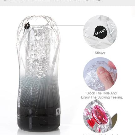 GALAKU Male Masturbator Soft Pussy Sex Toys Transparent Vagina Adult Endurance Exercise Sex Products Vacuum Pocket Cup For Men