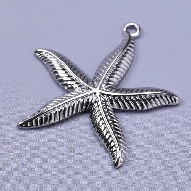 5pcs Stainless Steel Conch Starfish Turtle Charms For Jewelry Making Supplies Ocean Charm Silver Color Pendant Handmade Material