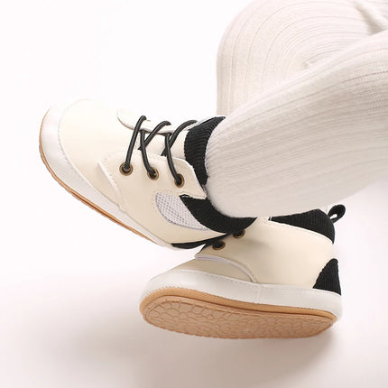 High-Top New 0-18M Baby and Children's Shoes Fashionable and Sporty PU Soft Rubber Sole First Walking Casual Sports Shoes
