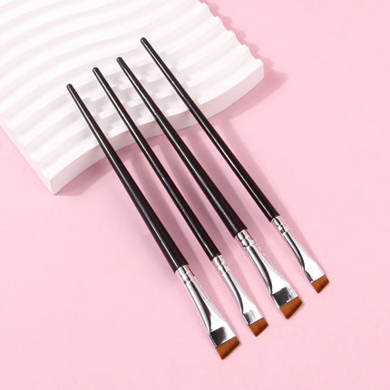4PCS Liquid Eyeliner Brush Ultra Thin Fine Oblique Angle Flat Head Eyebrow Brush