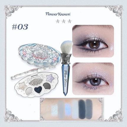 Little Angel Flower Knows Eyeshadow Palette Eye Glitter Make Up Palette Long Lasting 9 Color Eye Shadow For Girl And Women