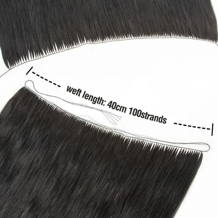 Invisible Seamless Feather Hair Extensions 16-22 Inch Adjustable One-Piece Straight Hair Weft Multiple Colors Available 40-70G