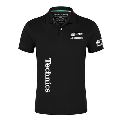 2025 Summer Men's Technics DJ Logo Print Popular High-Quality Lapel Collar Design Solid Color Comfortable Breathable Polo Shirt