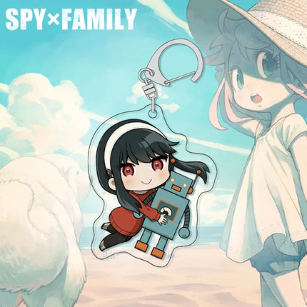 SPY×FAMILY Anya Keychain Acrylic Charm Cute Anime Figure Pendant for Backpack Bag Accessories Spy x Family Merchandise Gift for