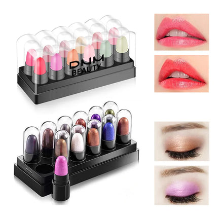 Eyeshadow Pencil Set 12 Colors Waterproof Long Lasting Glitter Shimmer Eye Shadow Pen Highlighter Stick Eyes Makeup Tools
