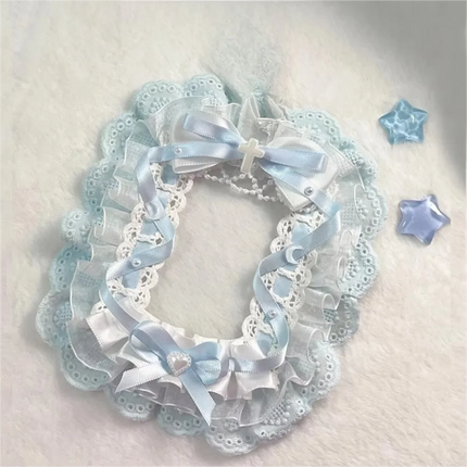 Sweet DIY Plush Card Holder with Ribbon Anime Lace Photocard Case Lolita Idol Display Photo Protector Case Card