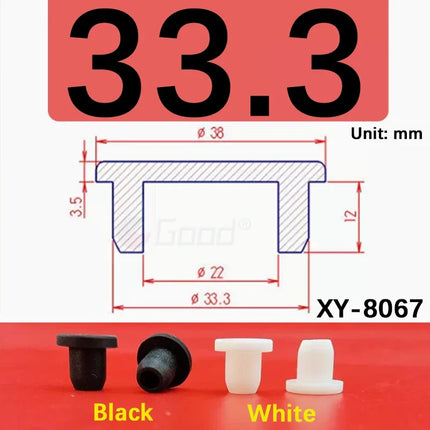 Black Silicone Rubber Hollow Stopper Plug Sealing Hole Caps Dust Plugs Pipe Tube Inserts Bungs Blanking End Cap