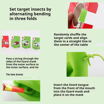 Frog Lizard Mask Wagging Tongue Lick Cards Board Games for Children Family Party Toys Antistress Funny Desktop Puzzle Game Toys