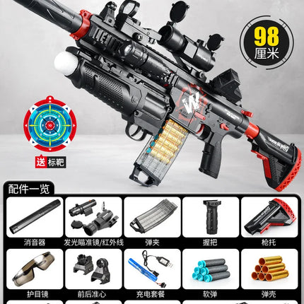 Children's Electric Continuous Firing Hand Automatic Throwing Shell M416 Soft Bullet Gun Can Fire Soft Bullet Gun Model Toy Gun