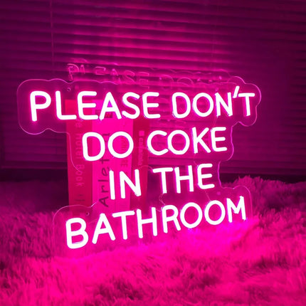 Please Don't Do Coke in The Bathroom Neon Sign Dimmable LED Light Signs for Bedroom,Bar,Party,Living Room Wall Decor USB Powered