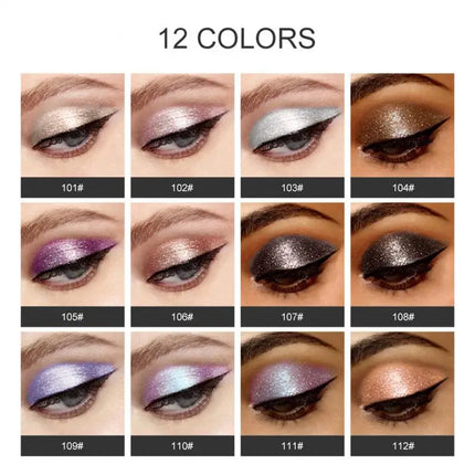 PHOERA Metallic Eye Shadow Diamond Shiny Eye Liner Pen Eyeshadow Long Lasting Shimmer Pigmented Eye Shadow Maquillaje