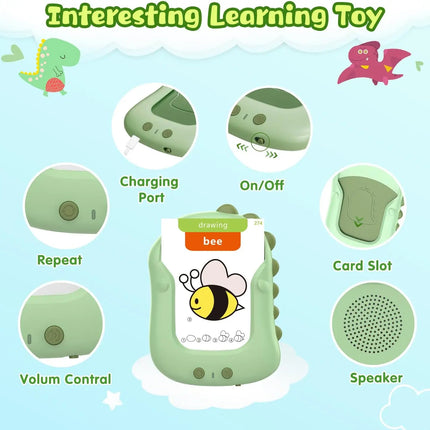 2-in-1 Reusable Talking Handwriting Flash Cards Learning Toy with 336 Sight Words for Toddlers, Therapy, Tracing,Montessori gift