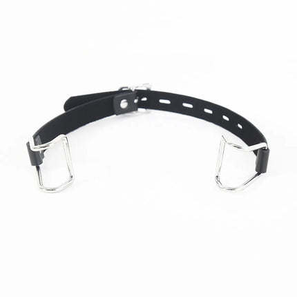 Stainless Steel Spider Ring Gag BDSM Bondage,Nose & Mouth Hook Spreader Leather Head Harness ,Sex Toys For Couples Restraints