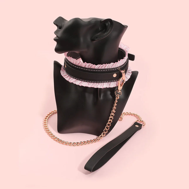 Sex Products BDSM Lace Kits Bondage Set Adult Game Handcuffs&Ankle Cuffs&Collar Adults Erotic Sex Toys for Woman Couples Games